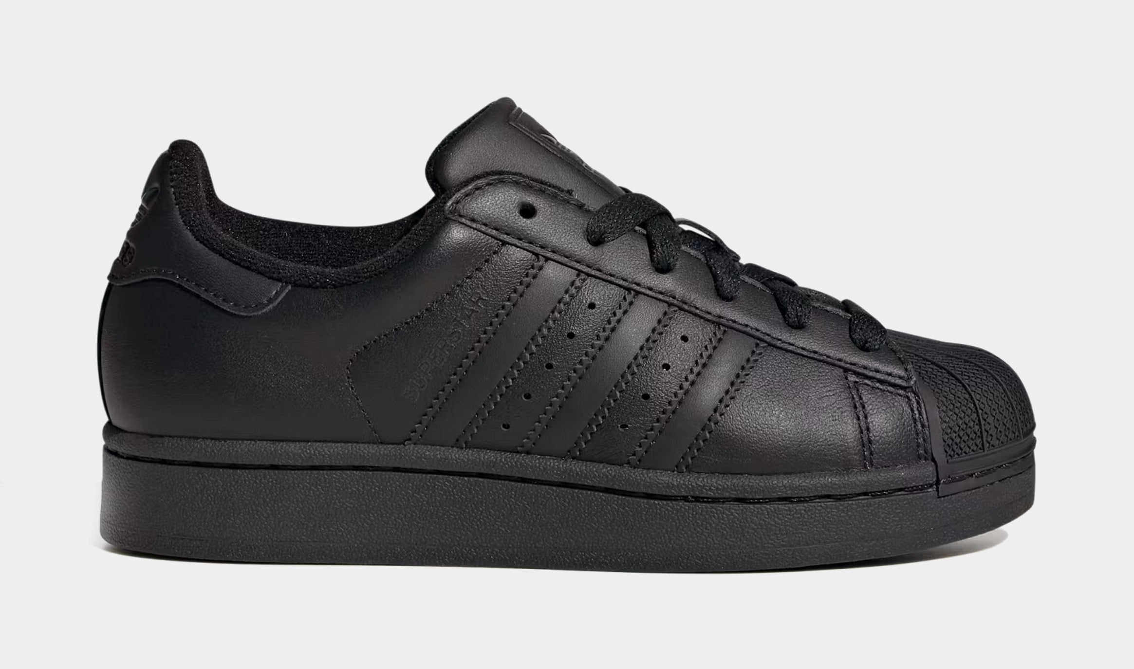 Superstar II Grade School Lifestyle Shoes (Black) Adidas Superstar shell-toe sneakers with timeless appeal