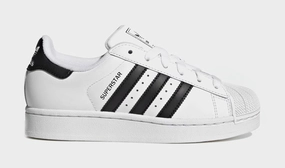 Superstar II Grade School Lifestyle Shoes (White/Black) Adidas Superstar shell-toe sneakers with timeless appeal