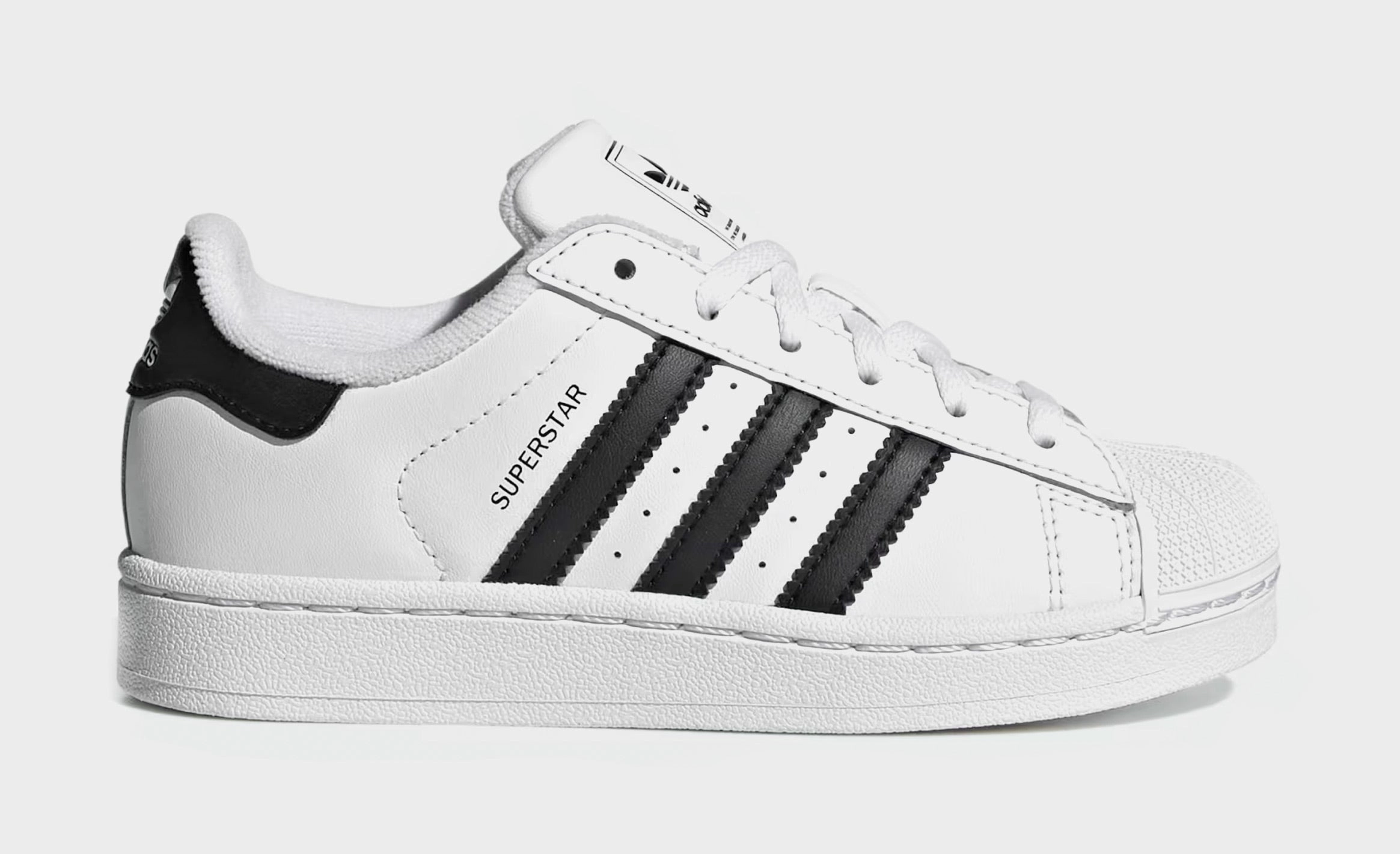 Superstar II Preschool Lifestyle Shoes (Cloud White/Core Black) Adidas Superstar shell-toe sneakers with timeless appeal