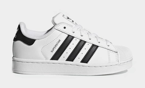 Superstar II Preschool Lifestyle Shoes (Cloud White/Core Black) Adidas Superstar shell-toe sneakers with timeless appeal