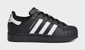Superstar II Preschool Lifestyle Shoes (Core Black/Cloud White) Adidas Superstar shell-toe sneakers with timeless appeal