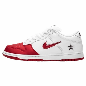 Supreme x Nike SB Dunk Low Red White Nike SB skate shoes with padded support and grip