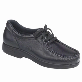 Take Time - Black SAS comfort walking shoes with supportive build