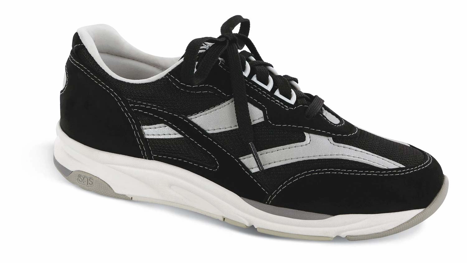 Tour Mesh - Black/Silver SAS comfort walking shoes with supportive build