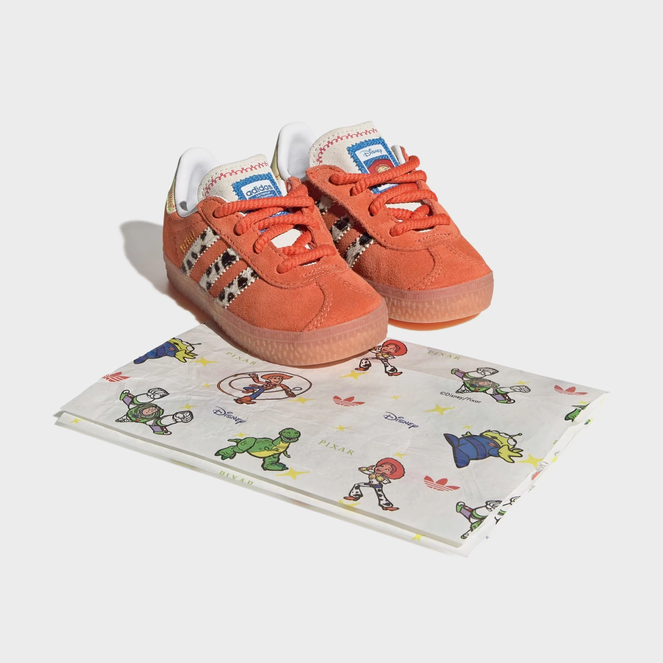 Toy Story x Gazelle Infant Toddler Lifestyle Shoes (Orange/Yellow) Old-school fashion sneakers