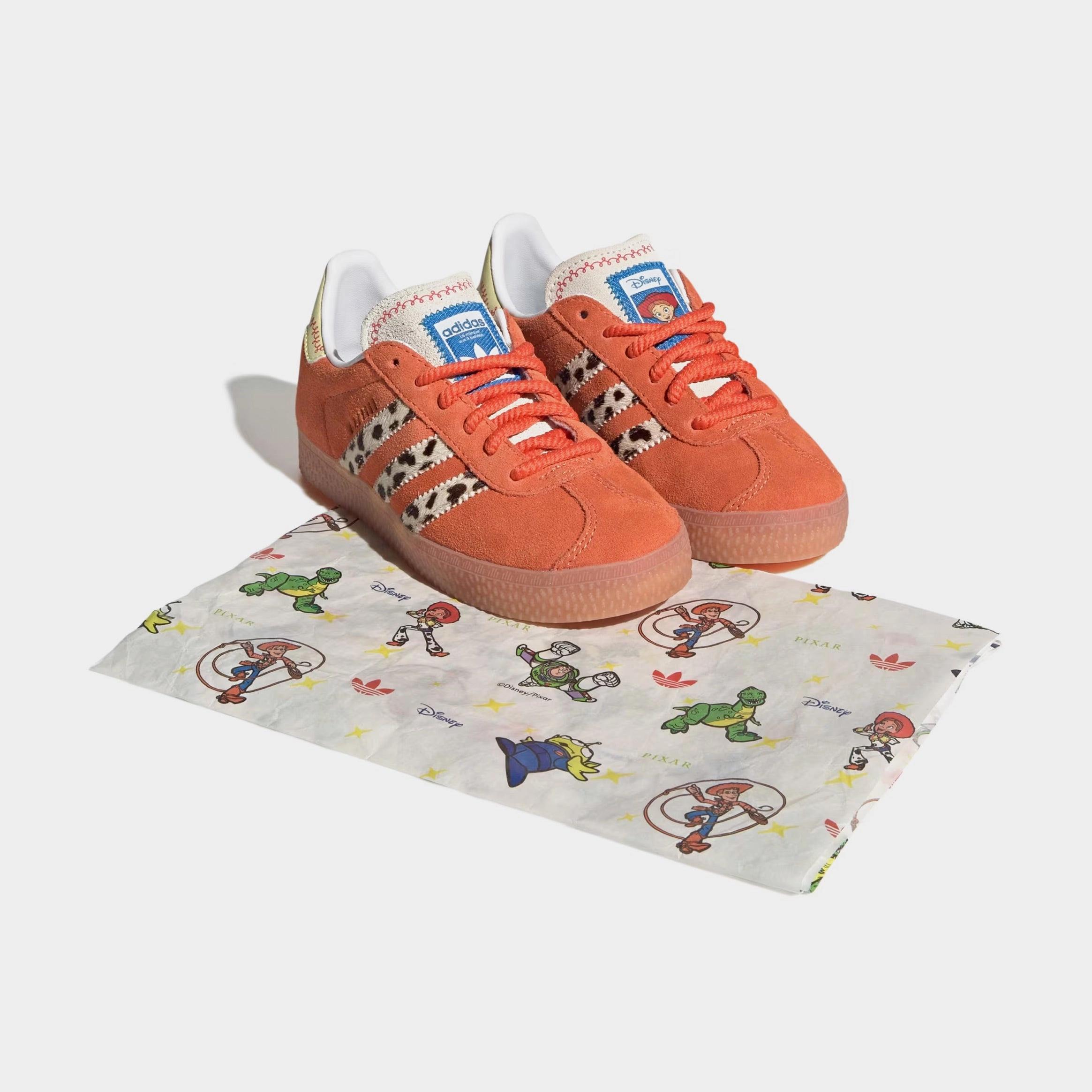 Toy Story x Gazelle Preschool Lifestyle Shoes (Orange/Yellow) Old-school fashion sneakers