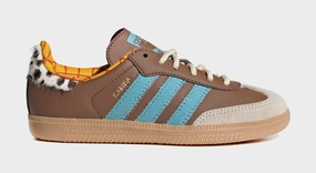 Toy Story x Samba OG Grade School Lifestyle Shoes (Preloved Brown/Preloved Blue/Aluminum) Adidas Samba shoes with iconic T-toe design