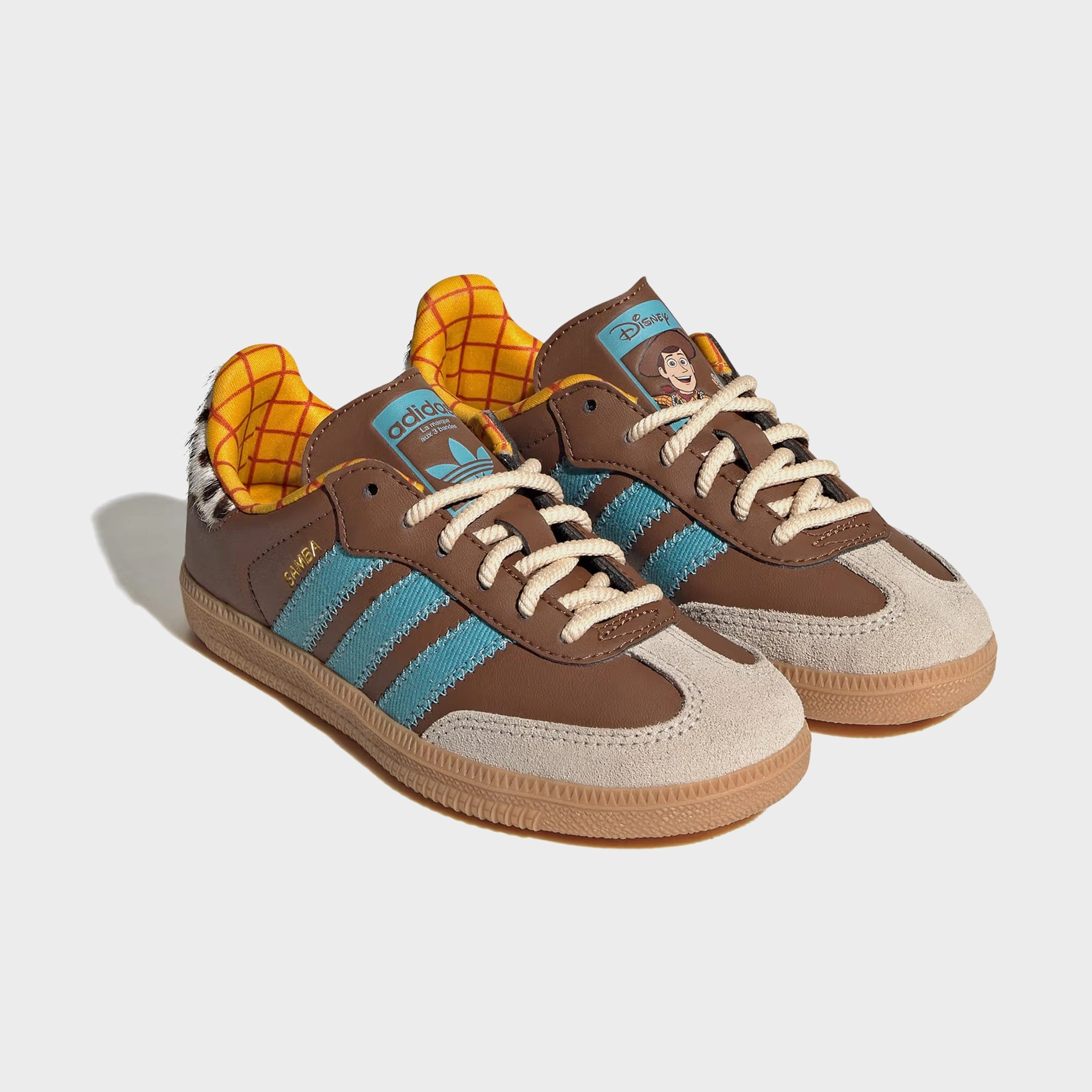 Toy Story x Samba OG Grade School Lifestyle Shoes (Preloved Brown/Preloved Blue/Aluminum) T-toe casual trainers