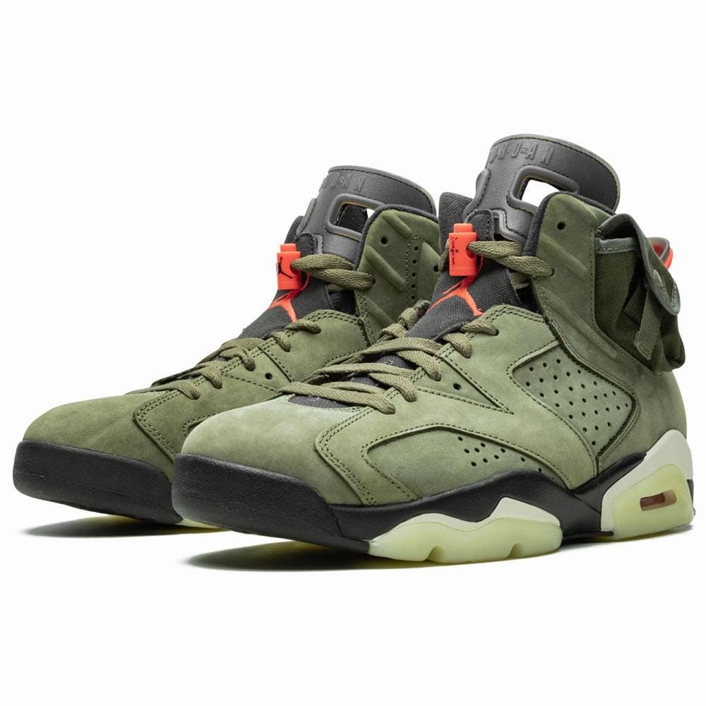 Travis Scott x Air Jordan 6 Retro 'Olive' Responsive game-time sneakers