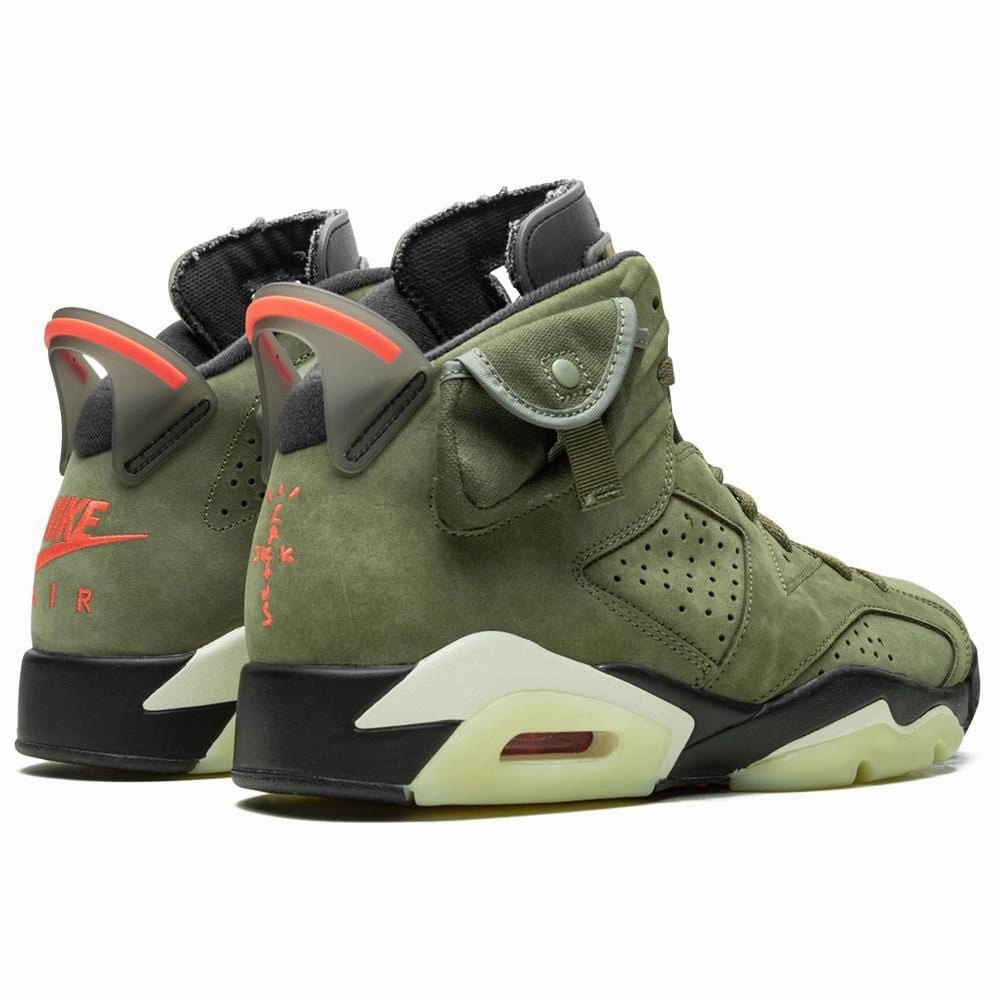 Travis Scott x Air Jordan 6 Retro 'Olive' Responsive game-time sneakers