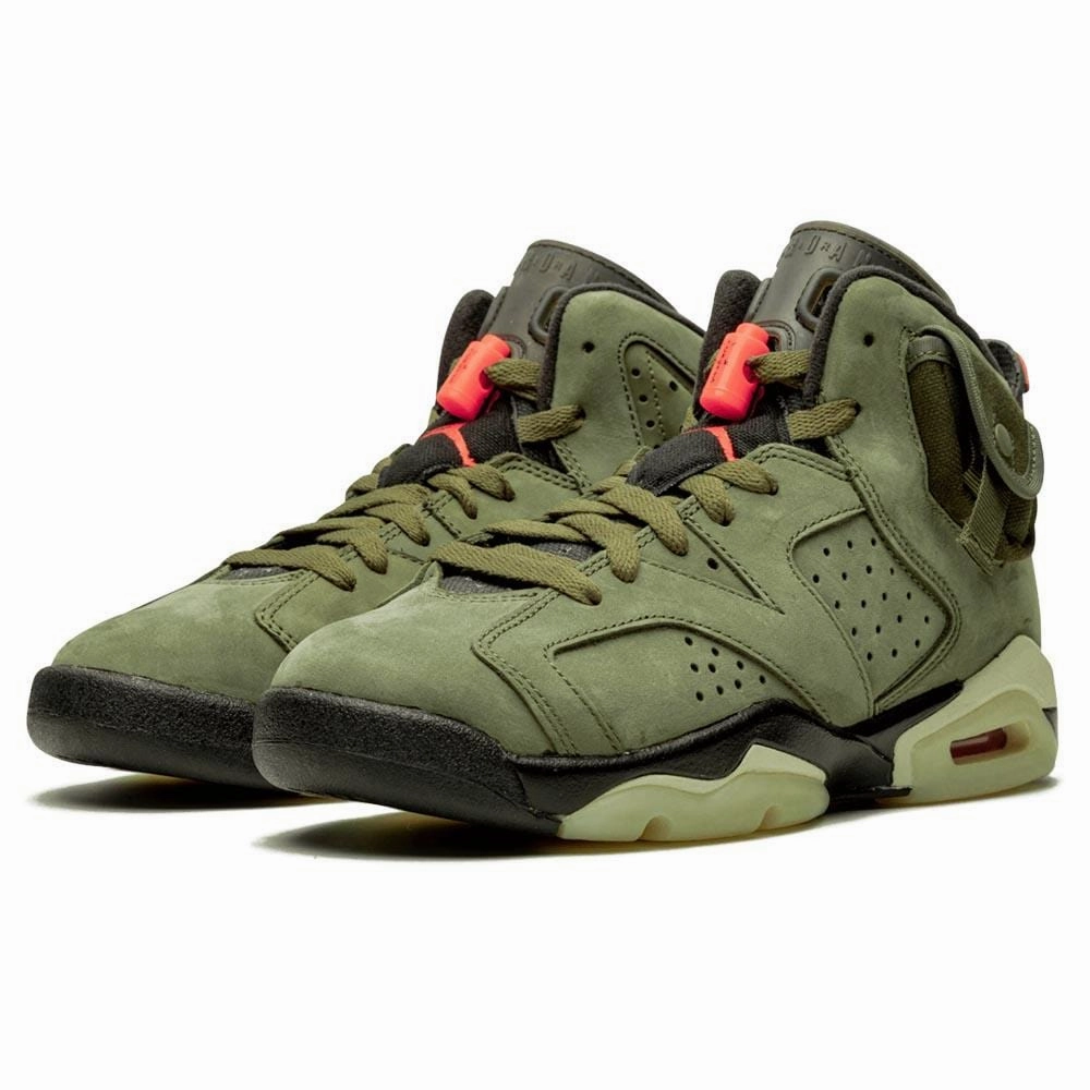 Travis Scott x Air Jordan 6 Retro GS 'Olive' Responsive game-time sneakers