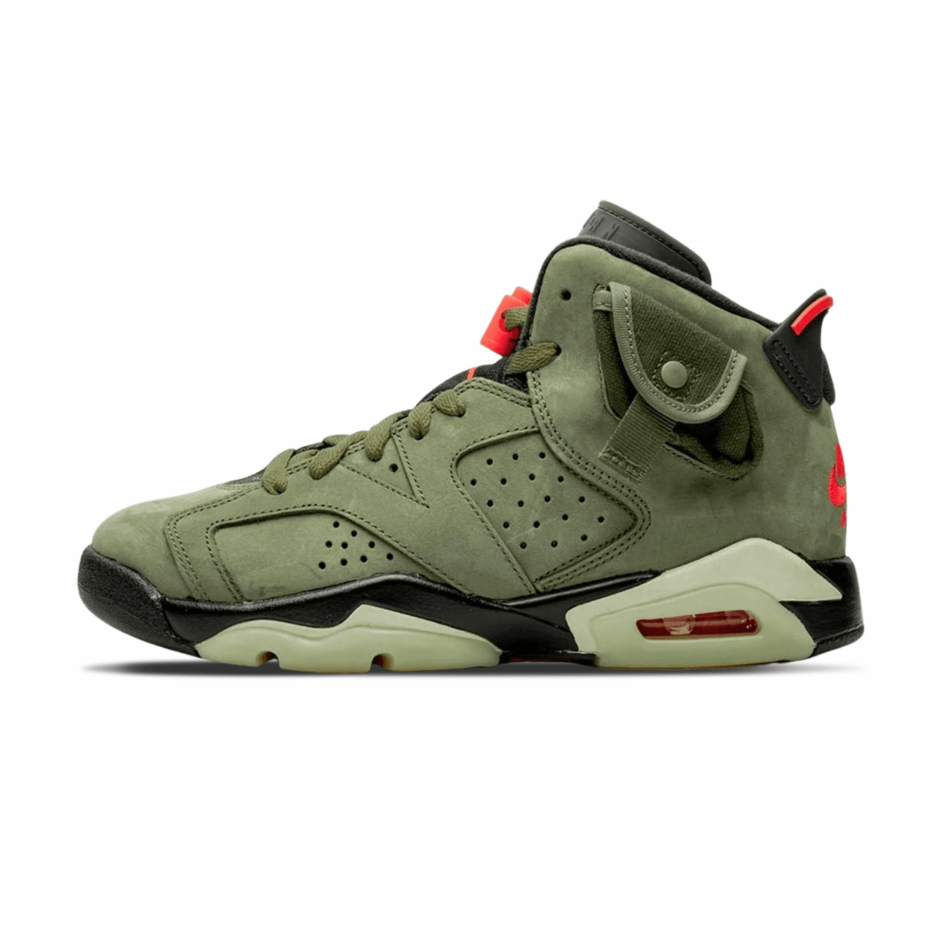 Travis Scott x Air Jordan 6 Retro GS 'Olive' Classic Jordan 6 basketball sneakers