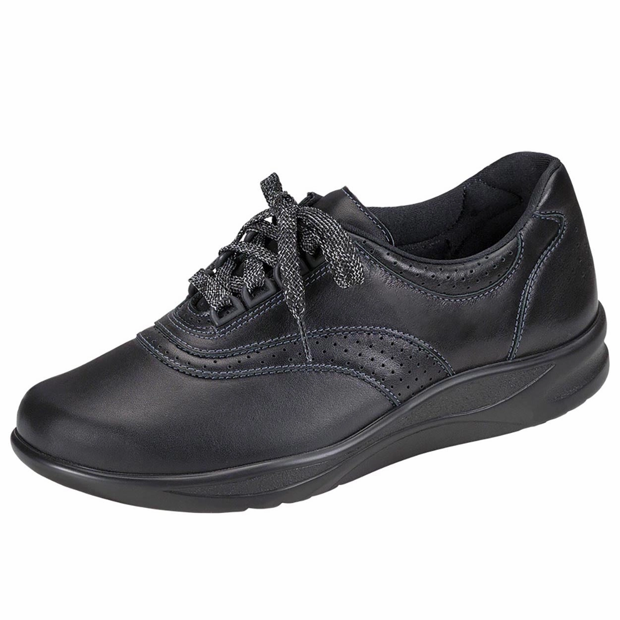 Walk Easy - Black Leather SAS orthopedic comfort shoes