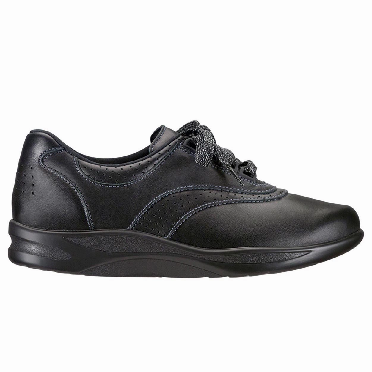 Walk Easy - Black Leather SAS orthopedic comfort shoes